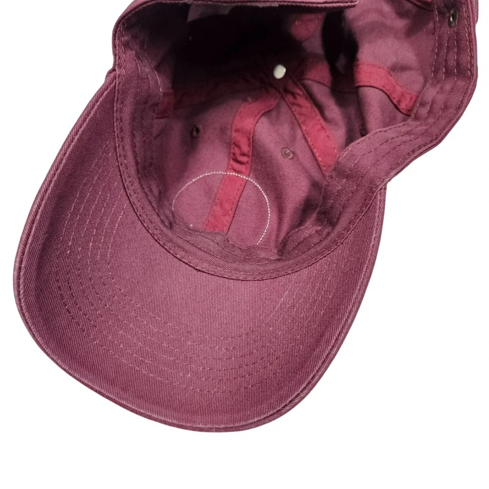 Life Is Good Cotton Baseball Cap With Quote Stop & Smell The Campfire Burgundy A - Picture 4 of 12